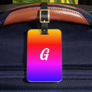 Custom Your Letter Luggage Tag Rainbow Colours