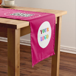 Custom Your Logo and QR Code Business Table Runner