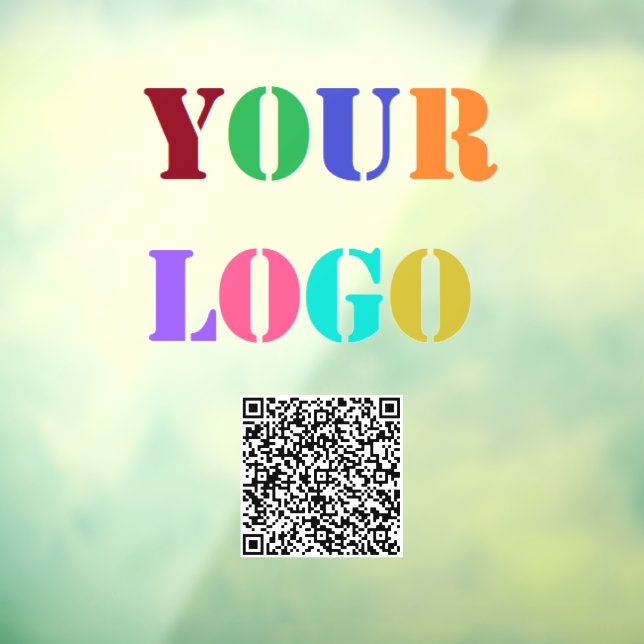 Custom Your Logo and QR Code Business Window Cling (Sheet 3)