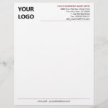 Custom Your Logo and Text Info Business Letterhead<br><div class="desc">Custom Colours and Font - Your Business Letterhead with Logo - Add Your Logo - Image / Business Name - Company / Address - Contact Information / more - Resize and move or remove and add elements / image with Customization tool. Choose font / size / colour ! Good Luck...</div>