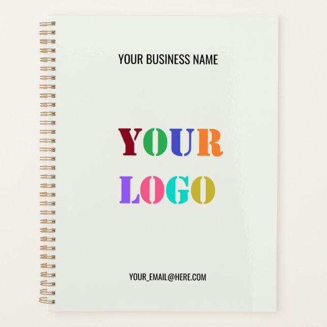 Custom Your Logo Business Name Text Info Planner (Front)