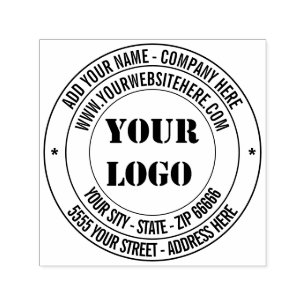 Custom Your Logo Name Address Round Stamp