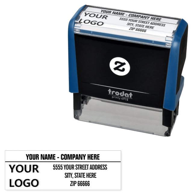 Custom Your Logo Name Address Self-inking Stamp (In Situ)