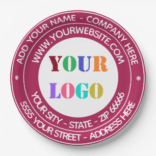 Custom Your Logo Name Address Website Paper Plates
