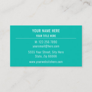 Custom Your Logo Name Business Card Aqua Colours