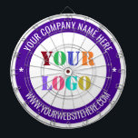 Custom Your Logo Name Website Company Dart Board<br><div class="desc">Custom Colours and Font - Design Your Own Dart Board with Simple Personalized Your Business Logo Name Website Stamp Design - Promotional Professional Customizable Dartboards Gift - Add Your Logo - Image / Name - Company / Website or Phone , E-mail / more - Resize and move or remove and...</div>