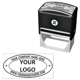 Custom Your Logo Name Website Oval Stamp Template