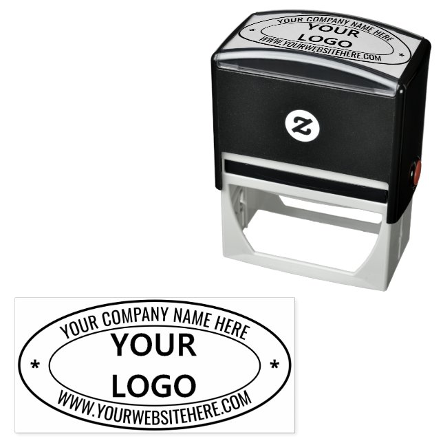 Custom Your Logo Name Website Oval Stamp Template (In Situ)