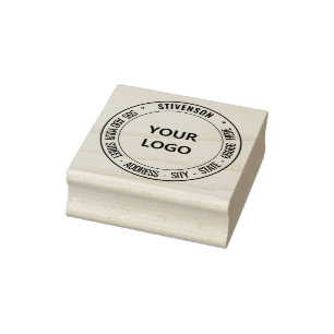 Custom Your Logo Photo Address Round Rubber Stamp