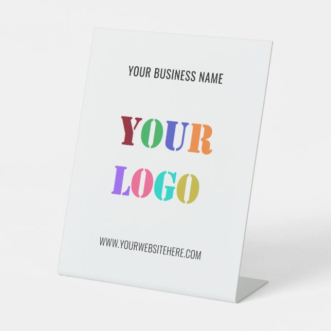 Custom Your Logo Text Business Pedestal Sign (Front)