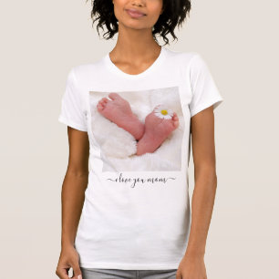 Custom Your Mom Photo T-Shirt Text I Love You Mom
