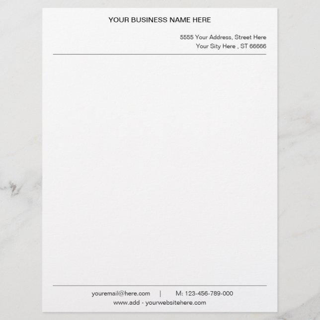 Custom Your Name Address Info Letterhead with Logo (Front)