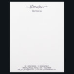 Custom Your Name Address Text Info Letterhead<br><div class="desc">Custom Colours and Fonts - Design Your Own Personalized Letterhead with Name Profession Address Contact Information Modern Personal or Business Letter head - Add Your Name - Company / Profession - Title / Address / Contact Information - Phone / E-mail / Website / more - Choose / add your favourite...</div>