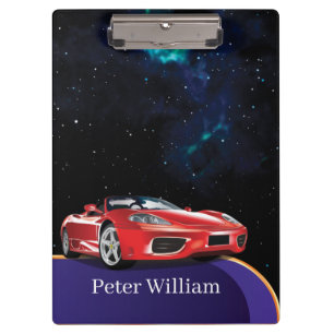 Custom Your Name Cars Elegant High School Clipboard