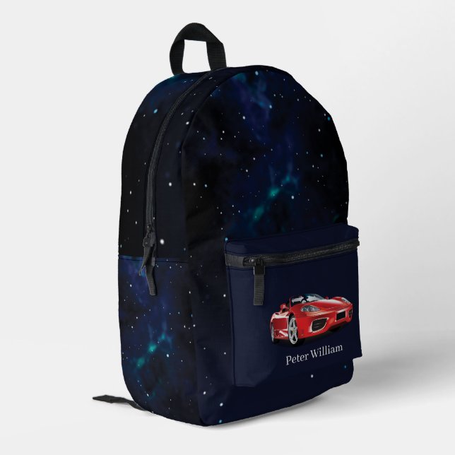 Custom Your Name Cars Elegant High School  Printed Backpack (Back Corner Left)