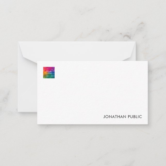 Custom Your Name Company Logo Elegant Card (Front)