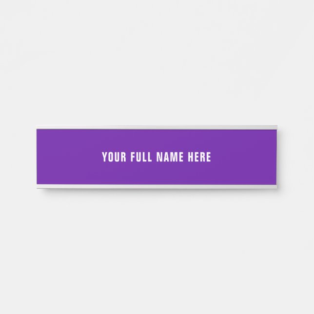 Custom Your Name Door Sign Template Choose Colours (Front)