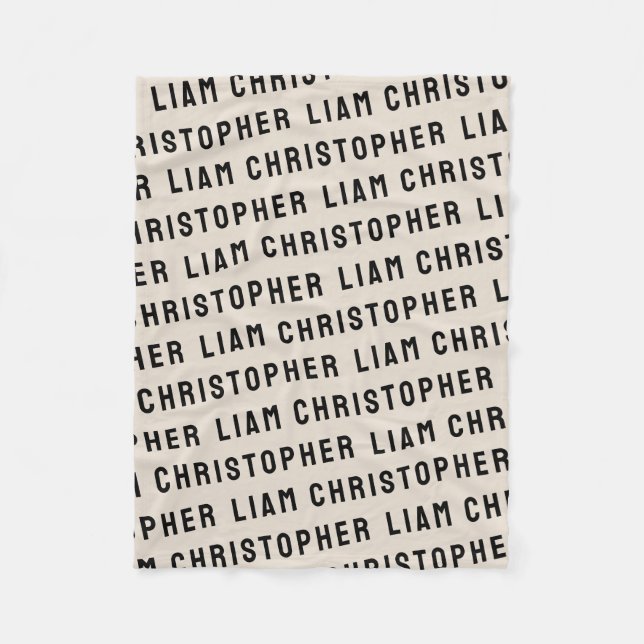 Custom Your Newborn Personalized Name Baby Shower Fleece Blanket (Front)