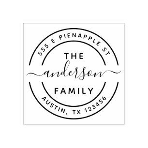 Custom Your Own Family Name Return Address Rubber Stamp