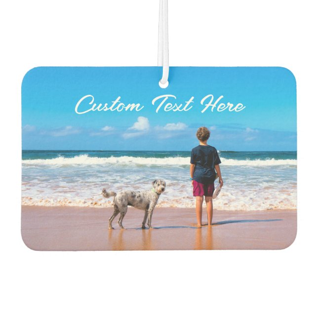 Custom Your Pet Photo Air Freshener with Text (Front)