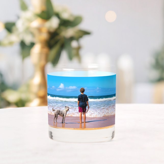 Custom Your Pet Photo Personalized Whiskey Glass (Insitu (Wedding))