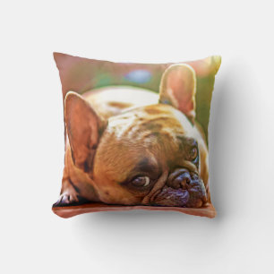 Custom Your Pet Photo Terra Cotta Monogram Initial Throw Pillow
