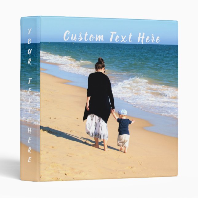 Custom Your Photo 3 Ring Binder with Text (Front/Spine)