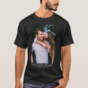 Custom Your Photo and 2 Line Text Simple Easy T-Shirt
