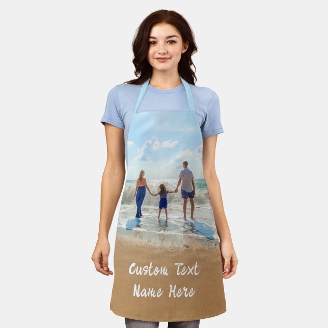 Custom Your Photo and Text Apron Personalized (Worn)