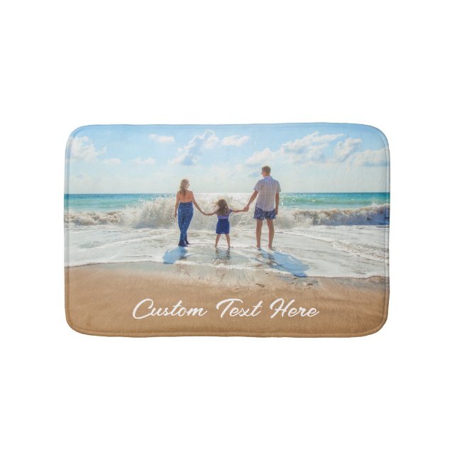 Custom Your Photo and Text Bath Mat Gift (Front)