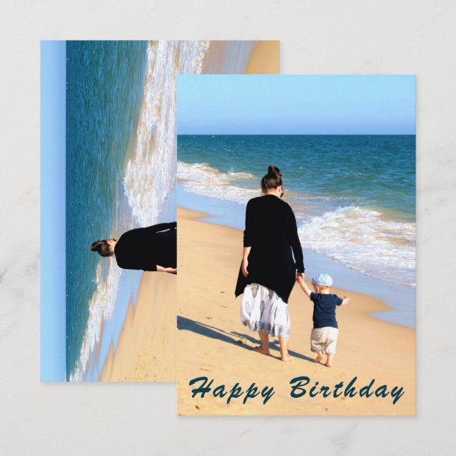 Custom Your Photo and Text Birthday Card (Front/Back)