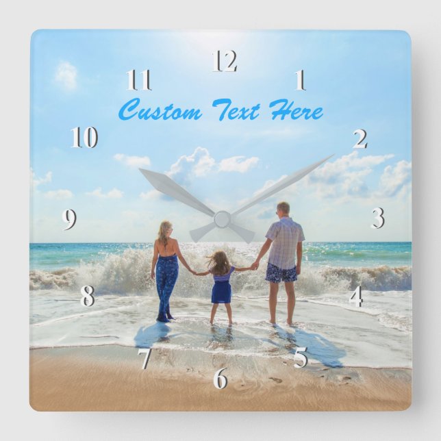 Custom Your Photo and Text Clock Personalized Gift (Front)