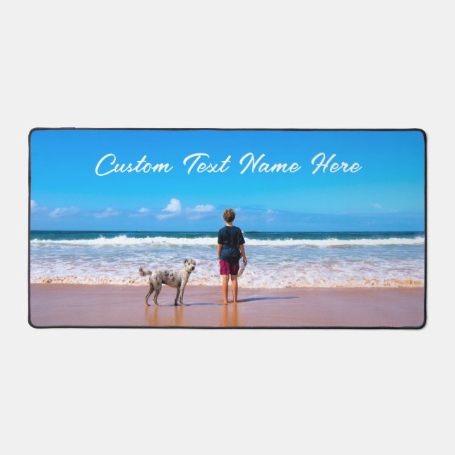 Custom Your Photo and Text Personalized Desk Mat (Front)