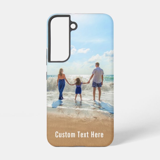 Custom Your Photo and Text Personalized Samsung Galaxy S22 Case (Back)