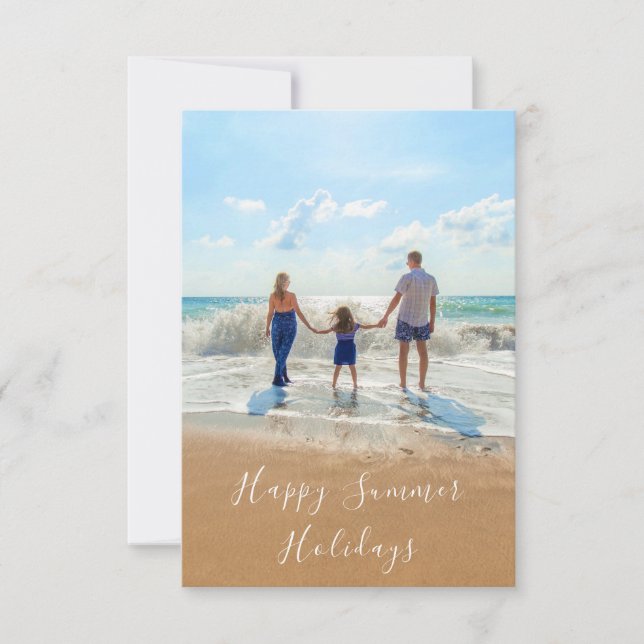 Custom Your Photo and Text Summer Holidays Card (Front)