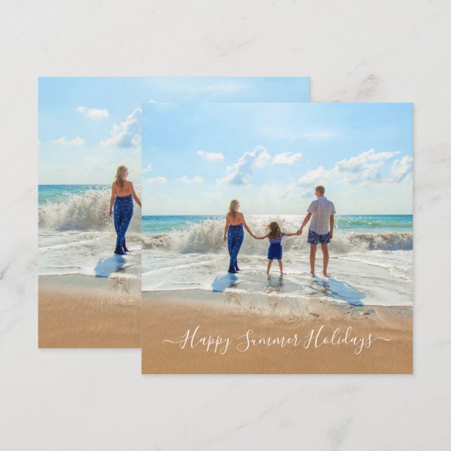 Custom Your Photo and Text Summer Holidays Card (Front/Back)