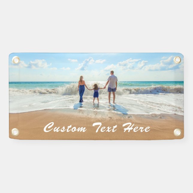 Custom Your Photo Banner with Text Personalized (Horizontal)