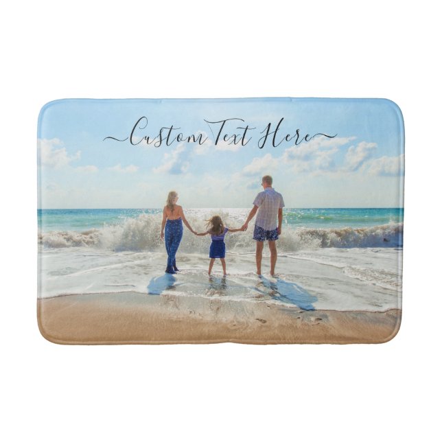 Custom Your Photo Bath Mat with Text (Front)
