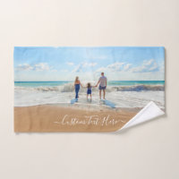 Custom Your Photo Bath Towel Set with Text