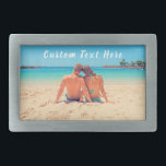 Custom Your Photo Belt Buckle with Text<br><div class="desc">Custom Photo and Text Belt Buckle - Your Own Design - Special - Personalized Family / Friends or Personal Belt Buckles Gift - Add Your Text and Photo - Resize and move or remove and add elements / image with customization tool. Choose / add your favorite font / text color...</div>