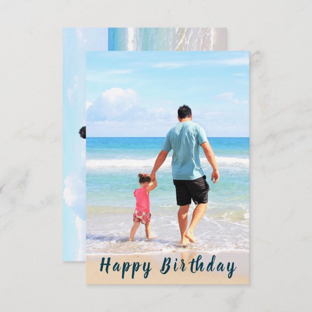 Custom Your Photo Birthday Card Personalized (Front/Back)