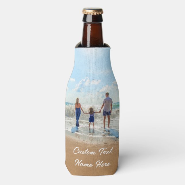 Custom Your Photo Bottle Cooler with Text (Bottle Front)