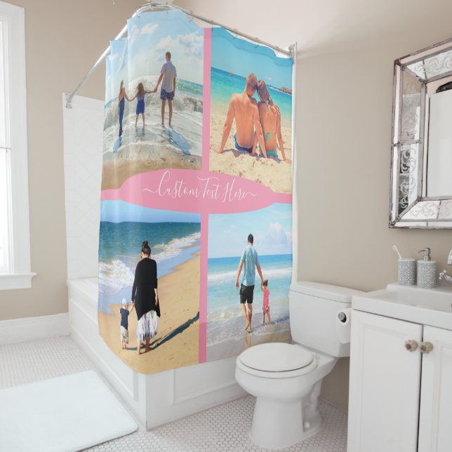 Custom Your Photo Collage and Text Shower Curtain (In Situ)