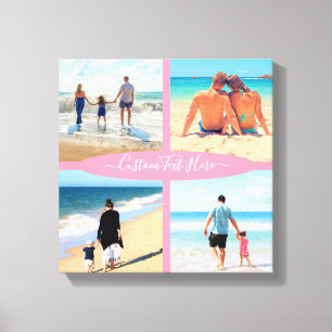 Custom Your Photo Collage Canvas Print with Text