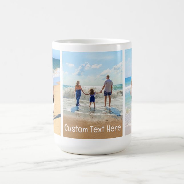 Custom Your Photo Collage Coffee Mug with Text (Center)