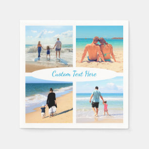 Custom Your Photo Collage Napkins with Text