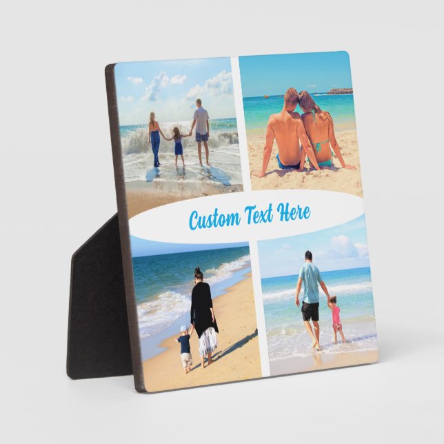 Custom Your Photo Collage Plaque Personalized Text (Front)