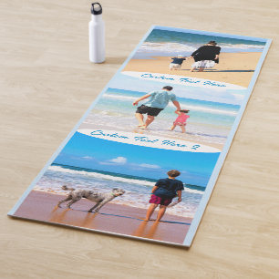 Custom Your Photo Collage Yoga Mat with Text