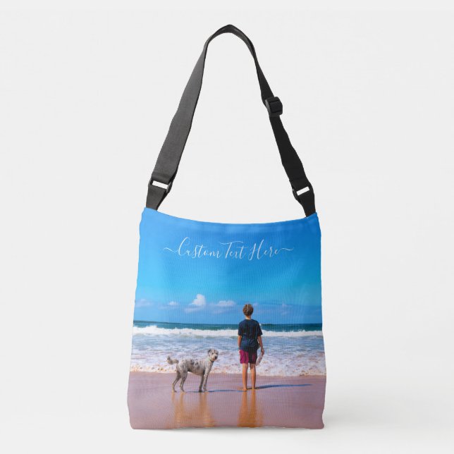 Custom Your Photo Crossbody Bag with Text (Front)