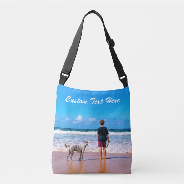 Custom Your Photo Crossbody Bag with Text (Front)